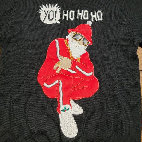 Ugly Christmas Sweater Brand LS Knit "Yo! Ho Ho Ho" Santa Unisex - Size Small